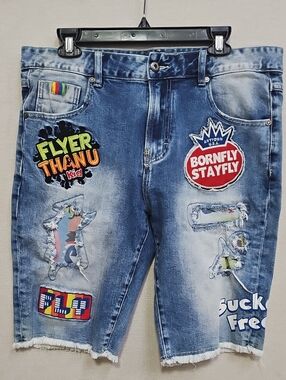 BORN FLY STAY FLY PATCHWORK SHORTS BFPM-06-111